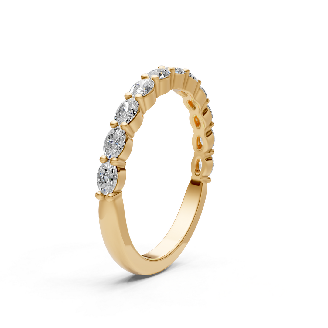 Nia East West Oval Lab-Created Diamonds Wedding Band