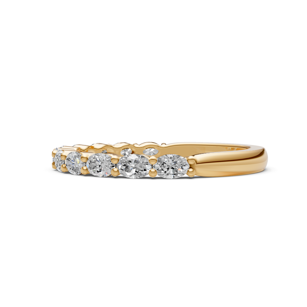 Nia East West Oval Lab-Created Diamonds Wedding Band
