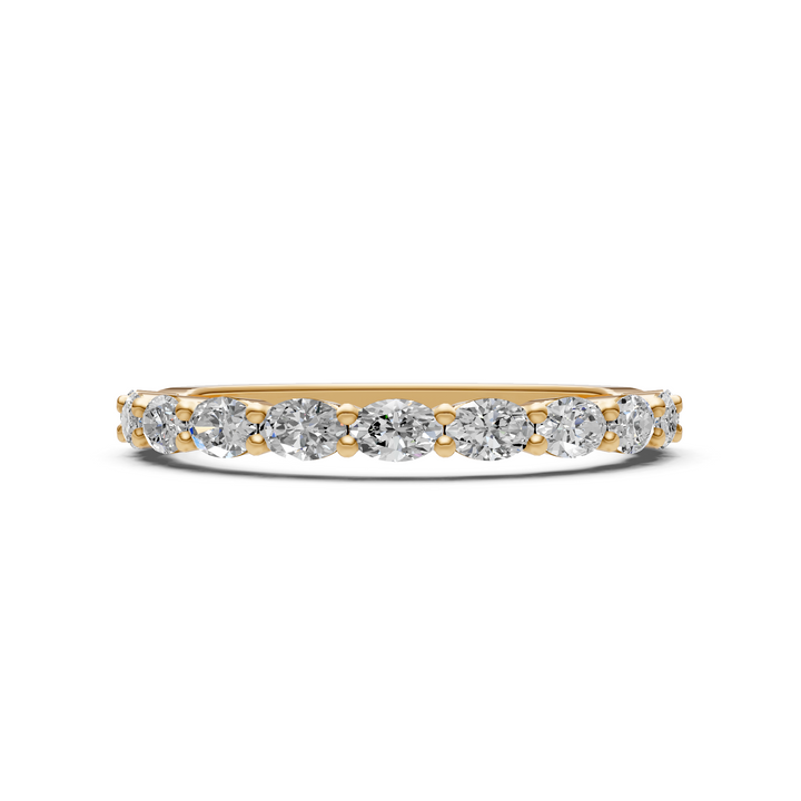 Nia East West Oval Lab-Created Diamonds Wedding Band