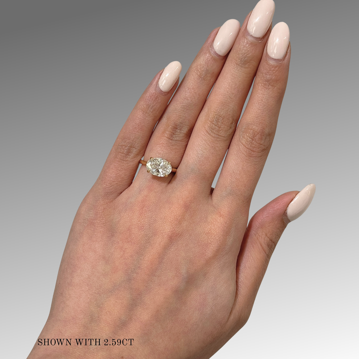 Zari East-West Oval Lab Created Diamond Engagement Ring