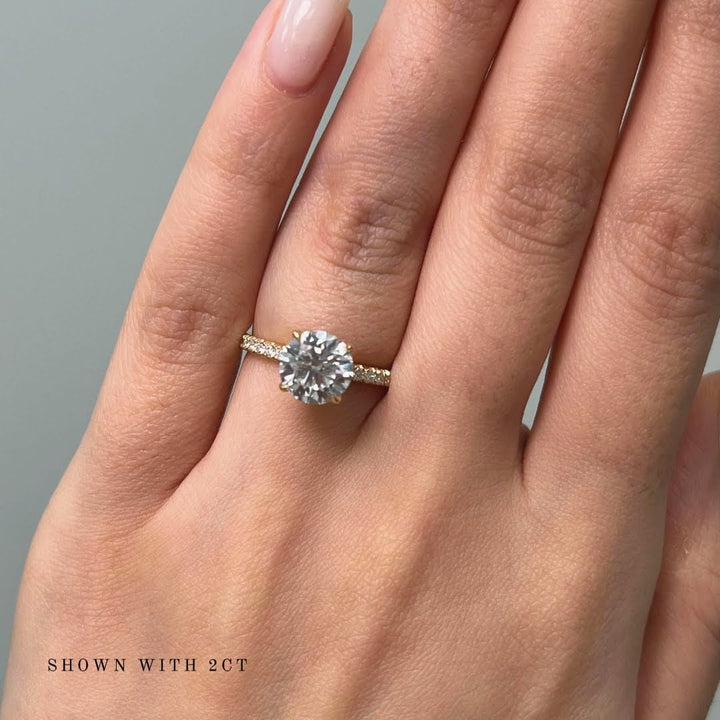 AGI Design Abby Round Lab Created Diamond Engagement Ring
