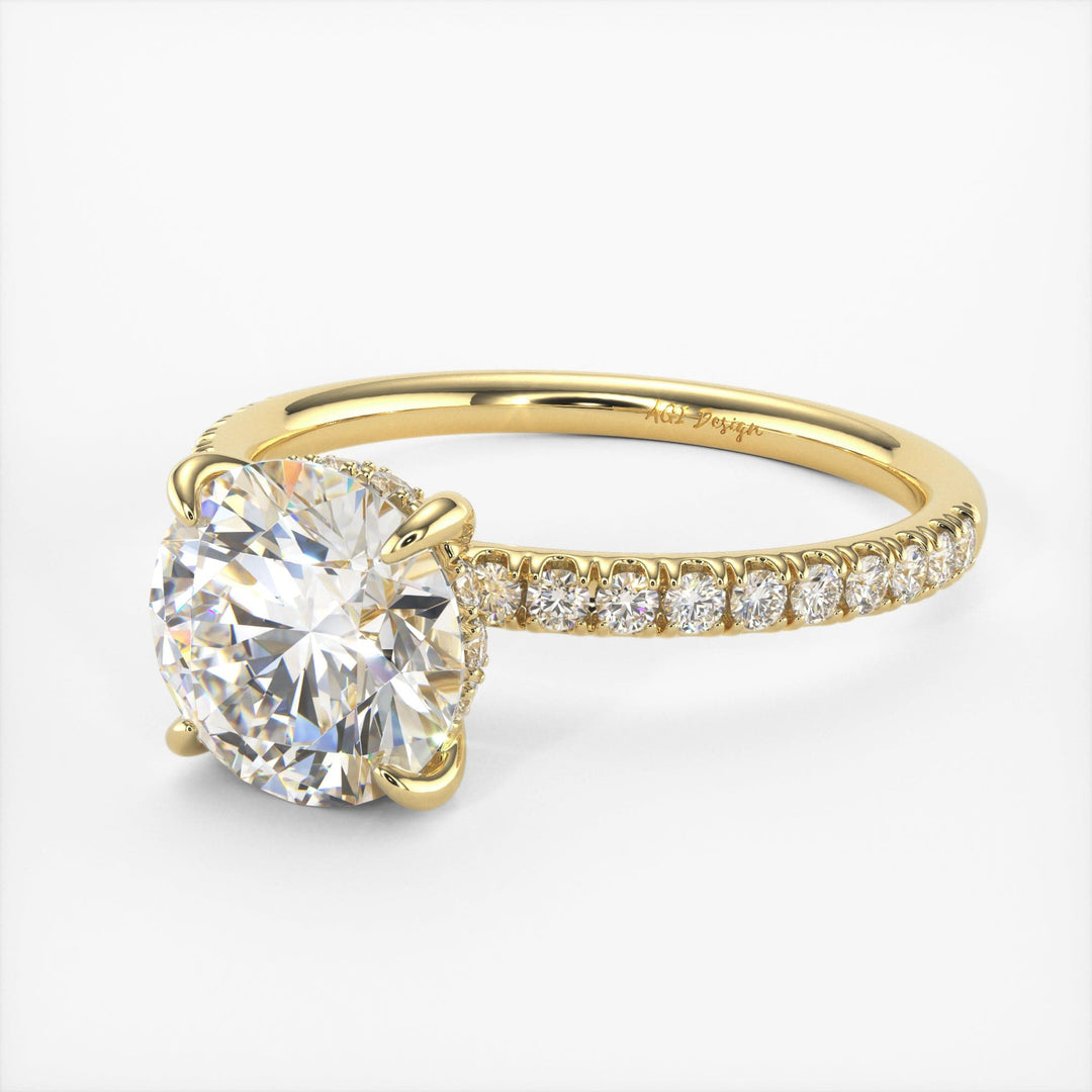 AGI Design Abby Round Lab Created Diamond Engagement Ring
