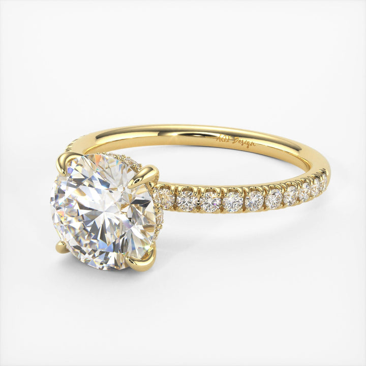 AGI Design Abby Round Lab Created Diamond Engagement Ring