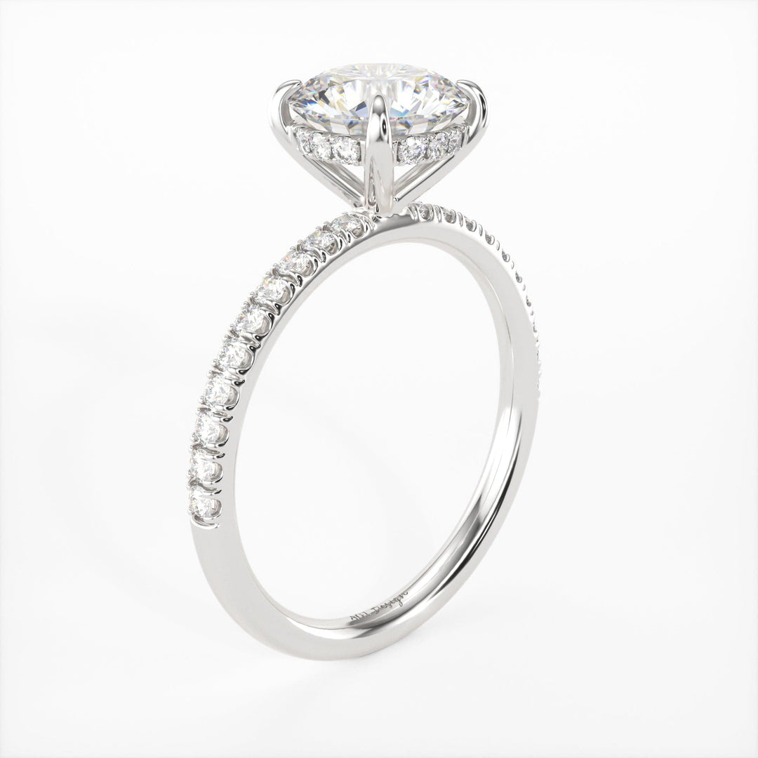 AGI Design Abby Round Lab Created Diamond Engagement Ring