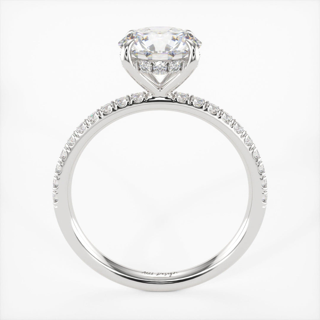 AGI Design Abby Round Lab Created Diamond Engagement Ring