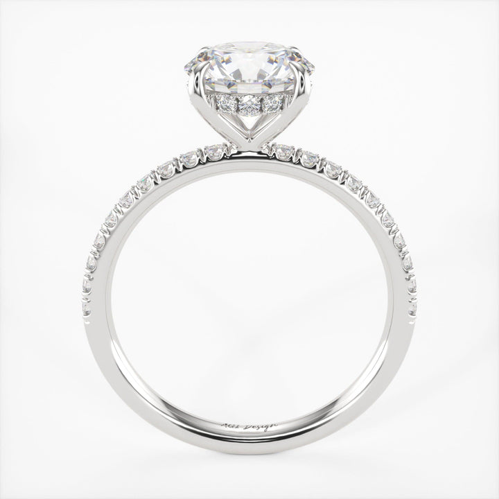 AGI Design Abby Round Lab Created Diamond Engagement Ring