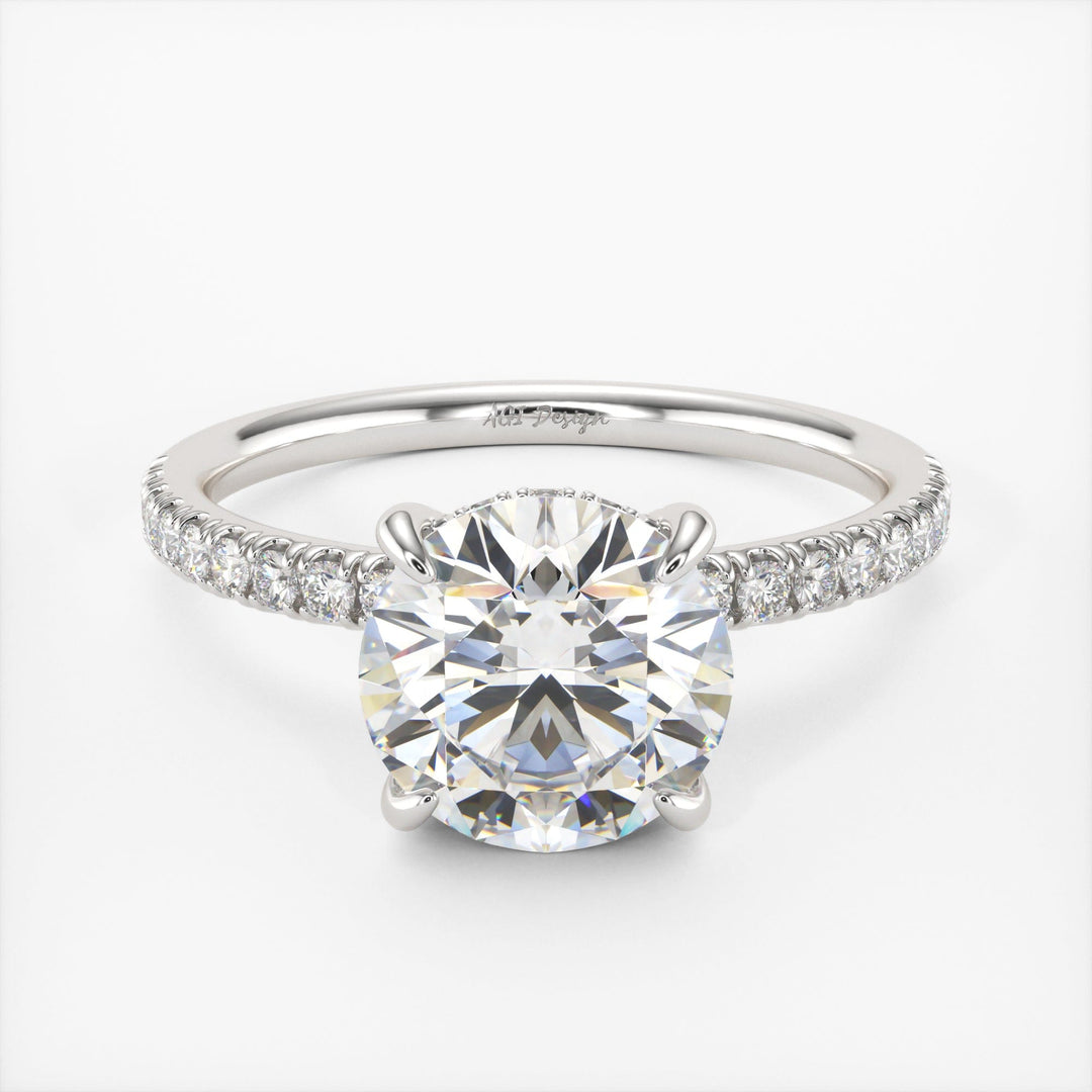 AGI Design Abby Round Lab Created Diamond Engagement Ring