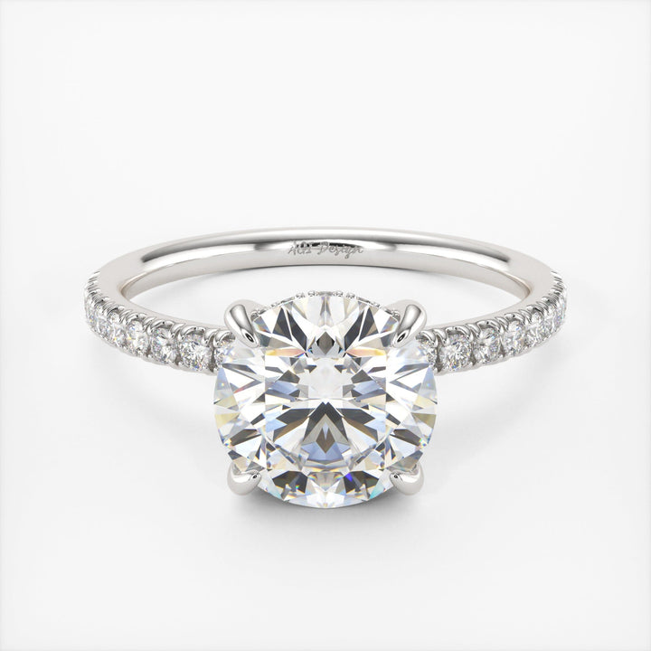 AGI Design Abby Round Lab Created Diamond Engagement Ring