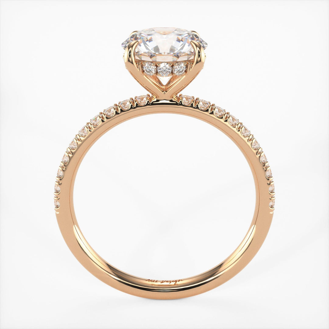 AGI Design Abby Round Lab Created Diamond Engagement Ring