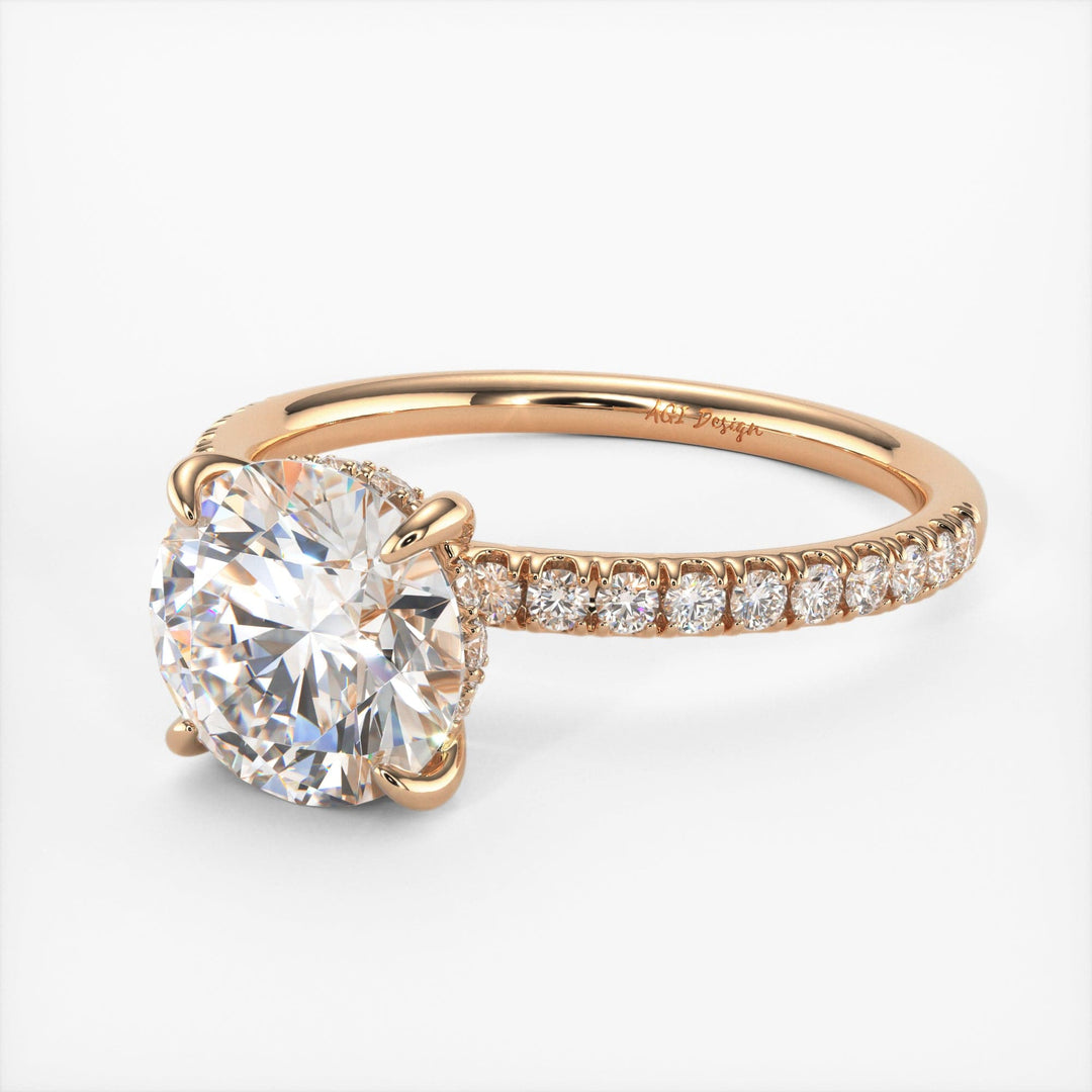 AGI Design Abby Round Lab Created Diamond Engagement Ring