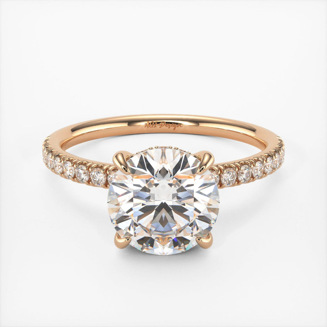AGI Design Abby Round Lab Created Diamond Engagement Ring