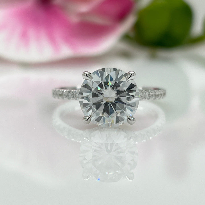 AGI Design Abby Round Lab Created Diamond Engagement Ring