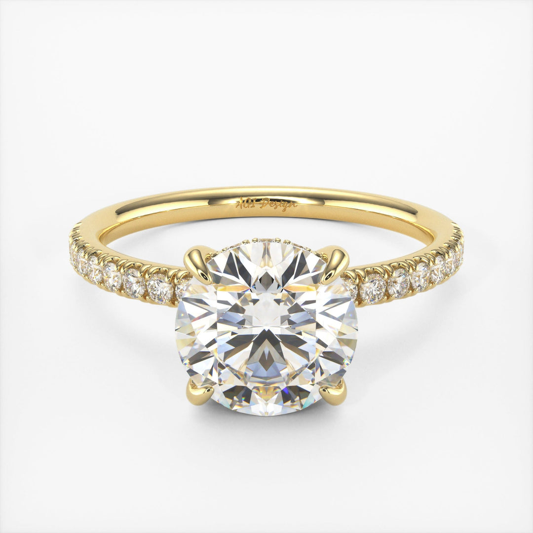 AGI Design Abby Round Lab Created Diamond Engagement Ring