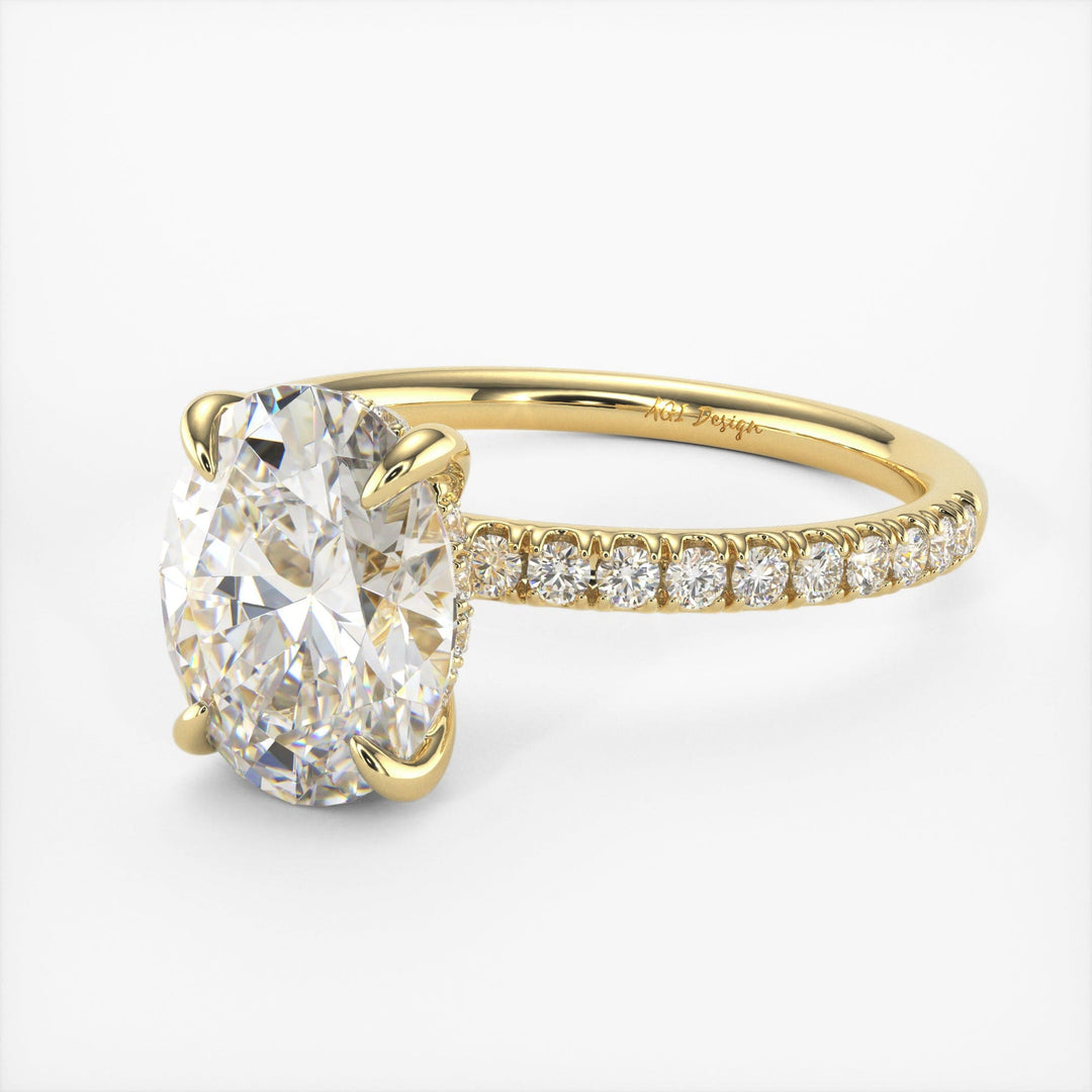AGI Design Abigail Oval Lab Created Diamond Engagement Ring