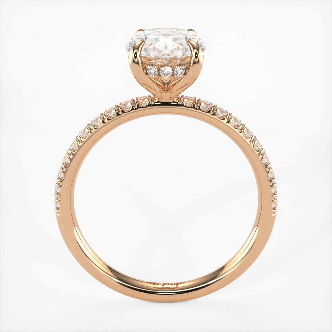 AGI Design Abigail Oval Lab Created Diamond Engagement Ring