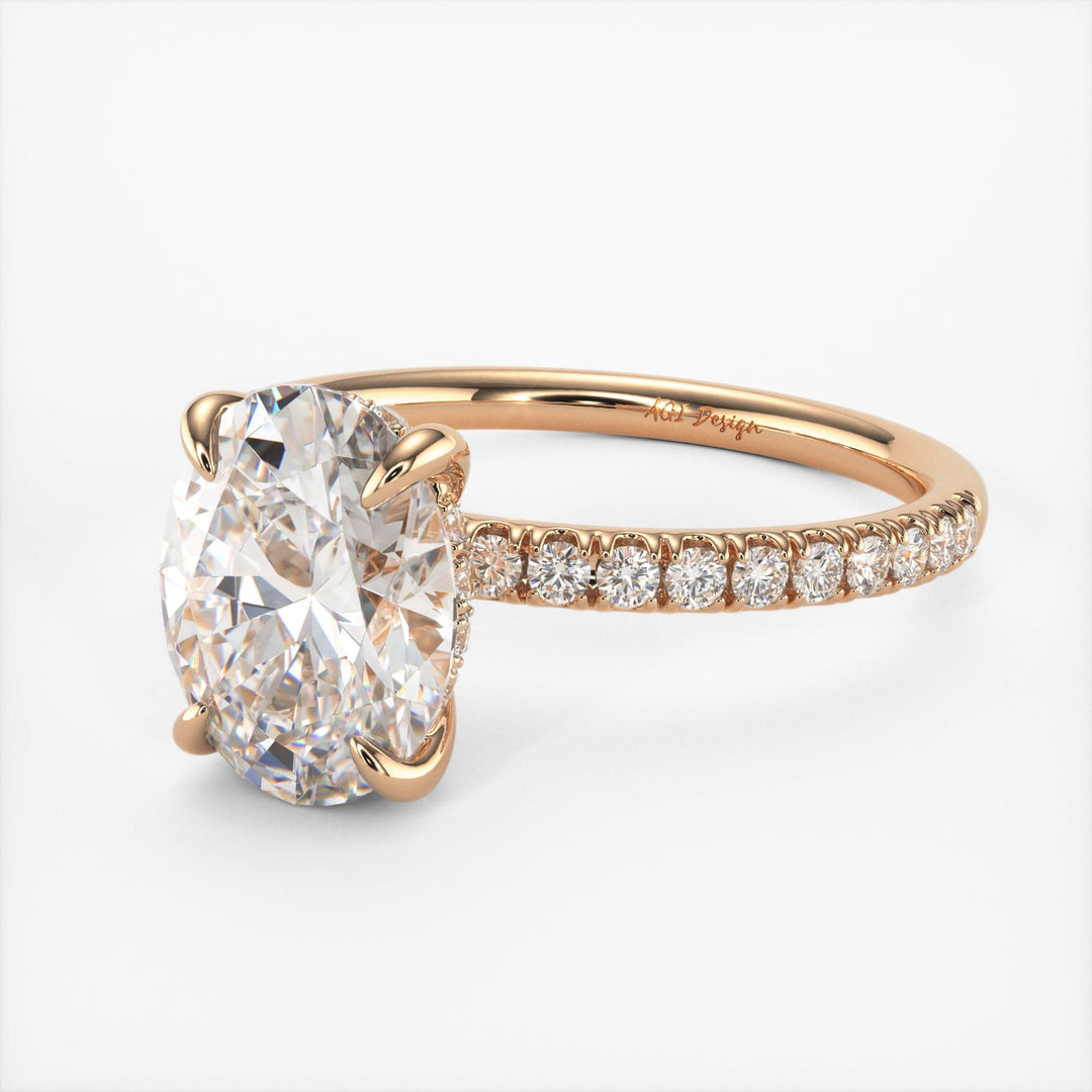 AGI Design Abigail Oval Lab Created Diamond Engagement Ring