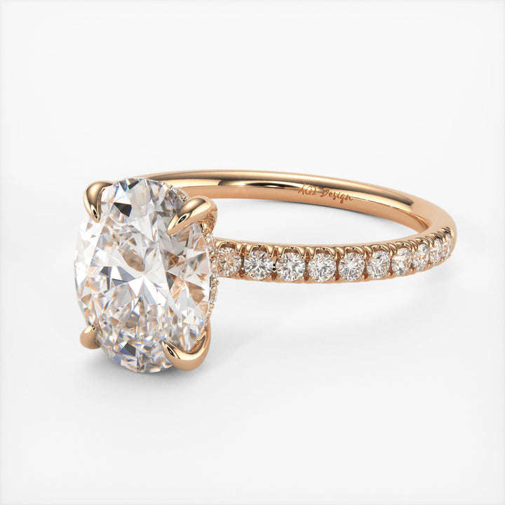 AGI Design Abigail Oval Lab Created Diamond Engagement Ring
