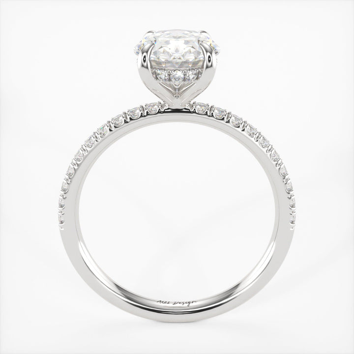 AGI Design Abigail Oval Lab Created Diamond Engagement Ring