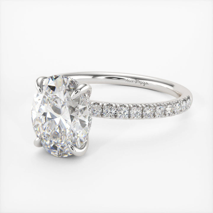 AGI Design Abigail Oval Lab Created Diamond Engagement Ring