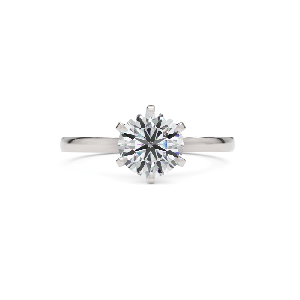 AGIDesignShop Alexa Round Moissanite Engagement Ring