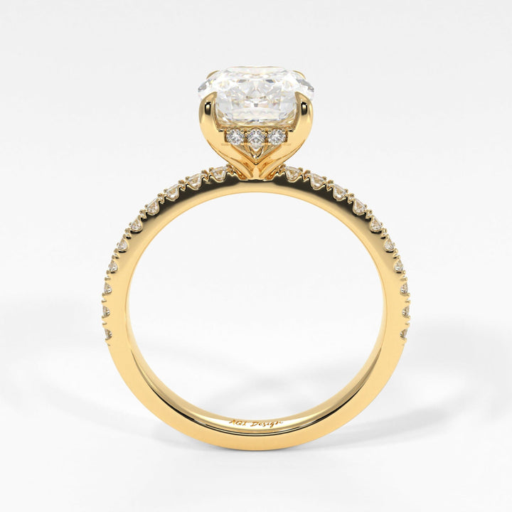 AGI Design Alexandra Elongated Cushion Cut Lab Created Diamond Engagement Ring