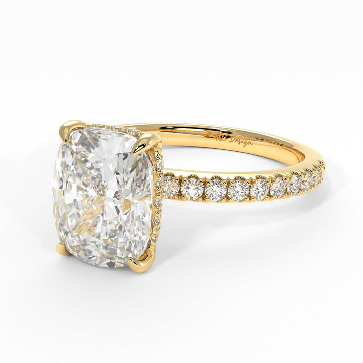 AGI Design Alexandra Elongated Cushion Cut Lab Created Diamond Engagement Ring