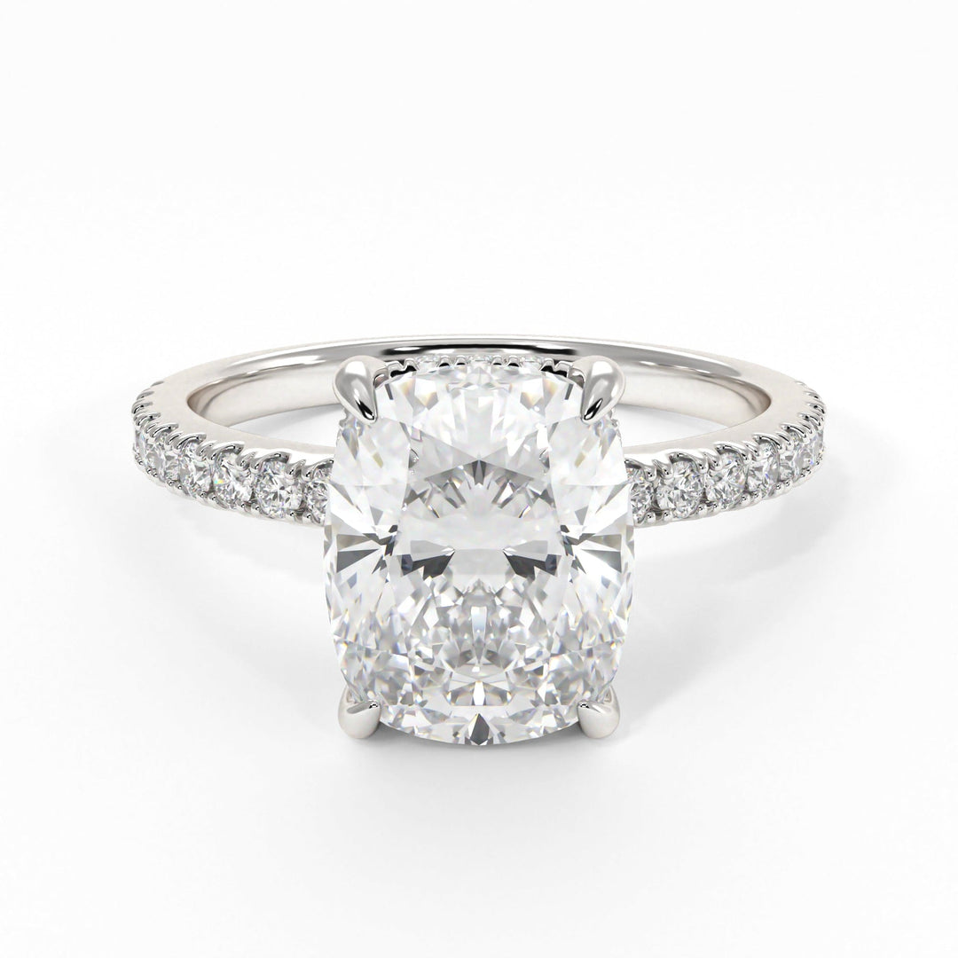 AGI Design Alexandra Elongated Cushion Cut Lab Created Diamond Engagement Ring