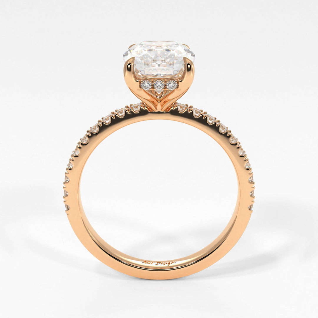AGI Design Alexandra Elongated Cushion Cut Lab Created Diamond Engagement Ring