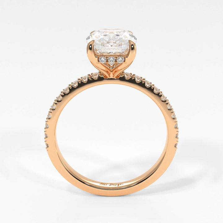 AGI Design Alexandra Elongated Cushion Cut Lab Created Diamond Engagement Ring