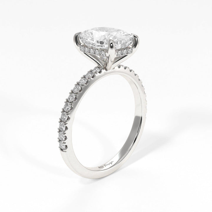 AGI Design Alexandra Elongated Cushion Cut Lab Created Diamond Engagement Ring