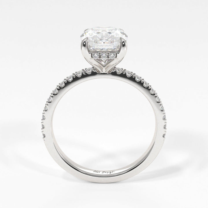 AGI Design Alexandra Elongated Cushion Cut Lab Created Diamond Engagement Ring
