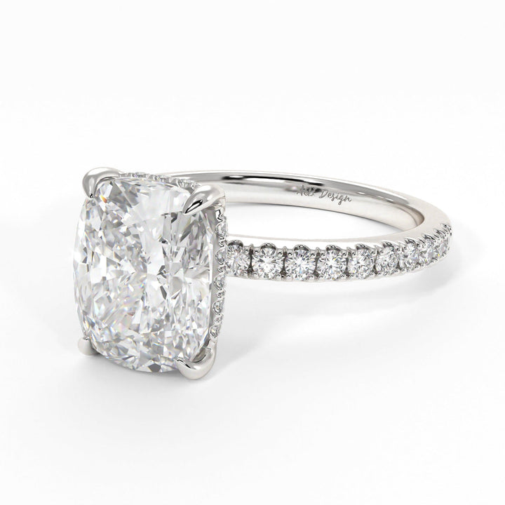 AGI Design Alexandra Elongated Cushion Cut Lab Created Diamond Engagement Ring