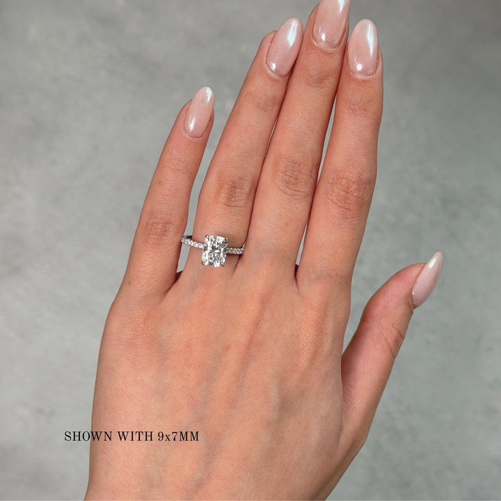 AGIDesignShop Alexandra Elongated Cushion Moissanite  Engagement Ring