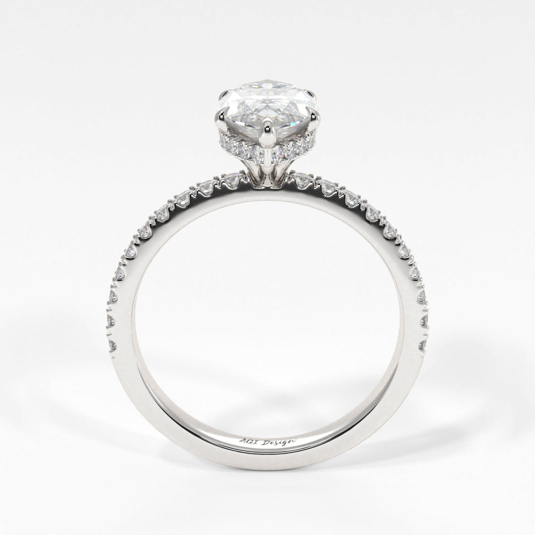 AGI Design Alexandra Marquise Lab Created Diamond Engagement Ring