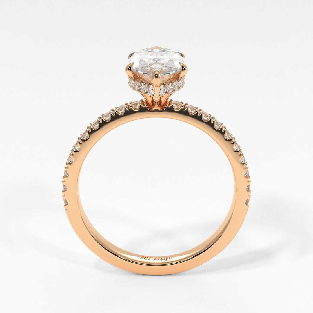 AGI Design Alexandra Marquise Lab Created Diamond Engagement Ring