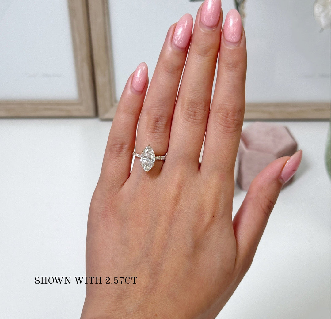 AGI Design Alexandra Marquise Lab Created Diamond Engagement Ring