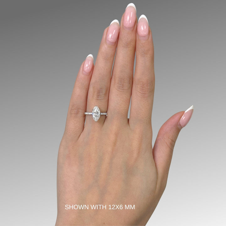 AGIDesignShop Alexandra Marquise Moissanite Engagement Ring