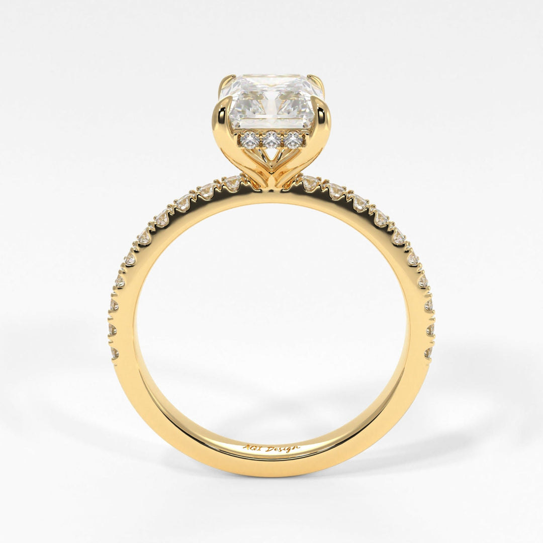 AGI Design Alexandra Radiant/Emerald Lab Created Diamond Engagement Ring