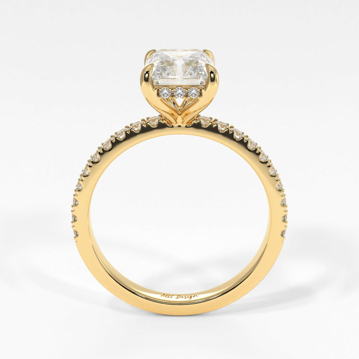 AGI Design Alexandra Radiant/Emerald Lab Created Diamond Engagement Ring
