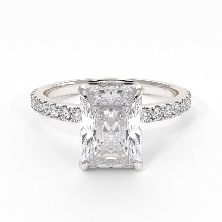 AGI Design Alexandra Radiant/Emerald Lab Created Diamond Engagement Ring