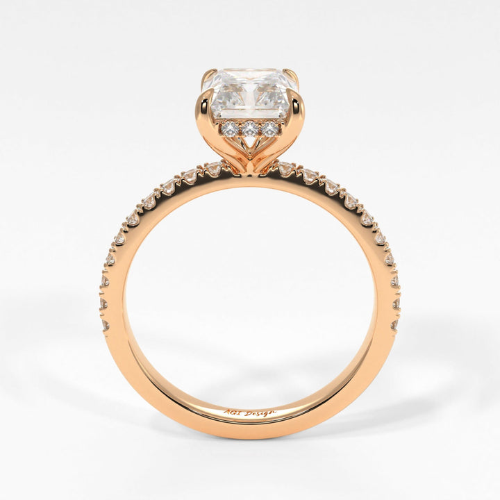 AGI Design Alexandra Radiant/Emerald Lab Created Diamond Engagement Ring