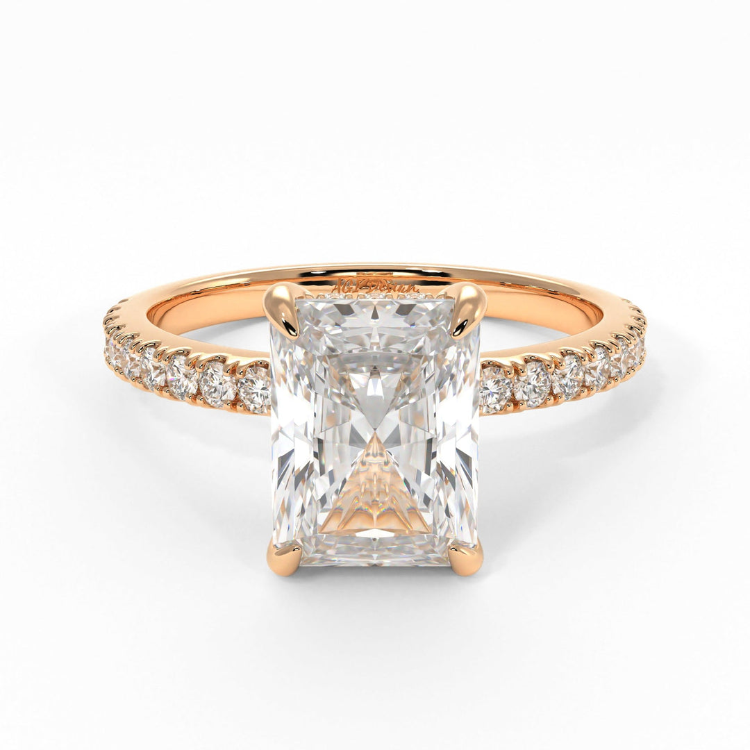 AGI Design Alexandra Radiant/Emerald Lab Created Diamond Engagement Ring