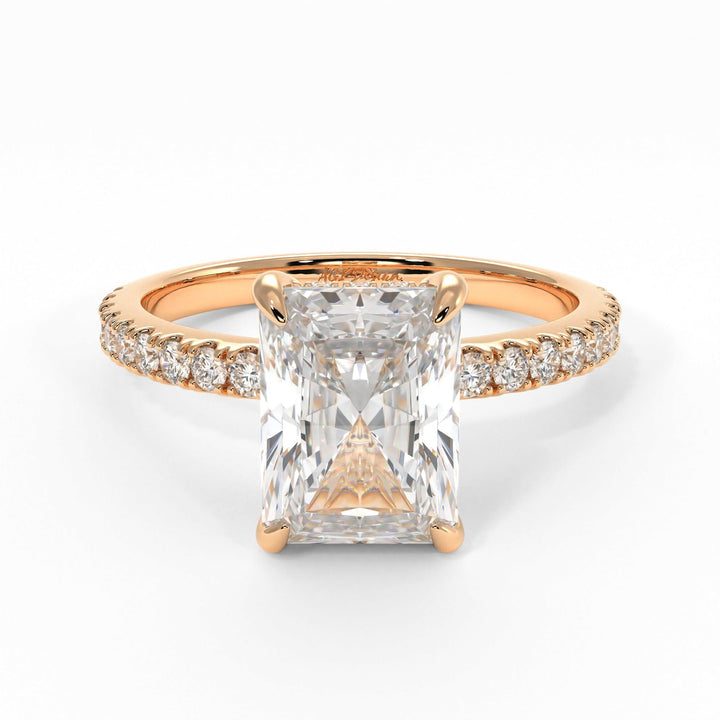 AGI Design Alexandra Radiant/Emerald Lab Created Diamond Engagement Ring