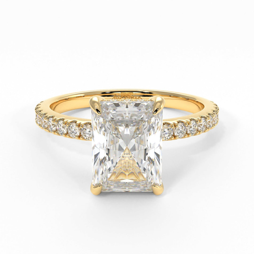AGI Design Alexandra Radiant/Emerald Lab Created Diamond Engagement Ring