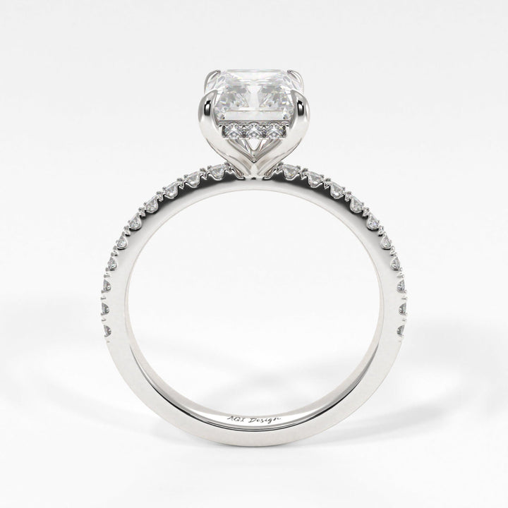 AGI Design Alexandra Radiant/Emerald Lab Created Diamond Engagement Ring