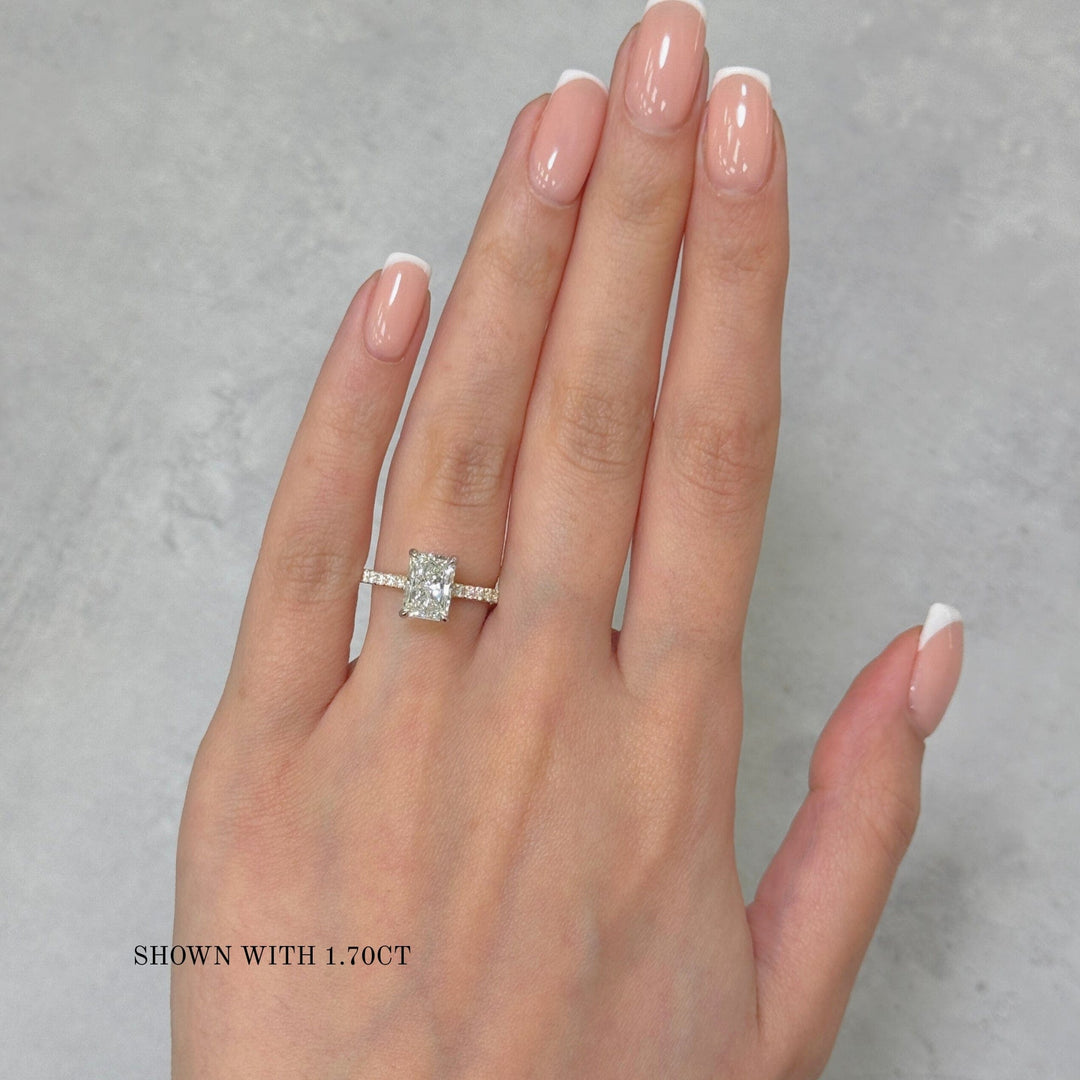 AGI Design Alexandra Radiant/Emerald Lab Created Diamond Engagement Ring