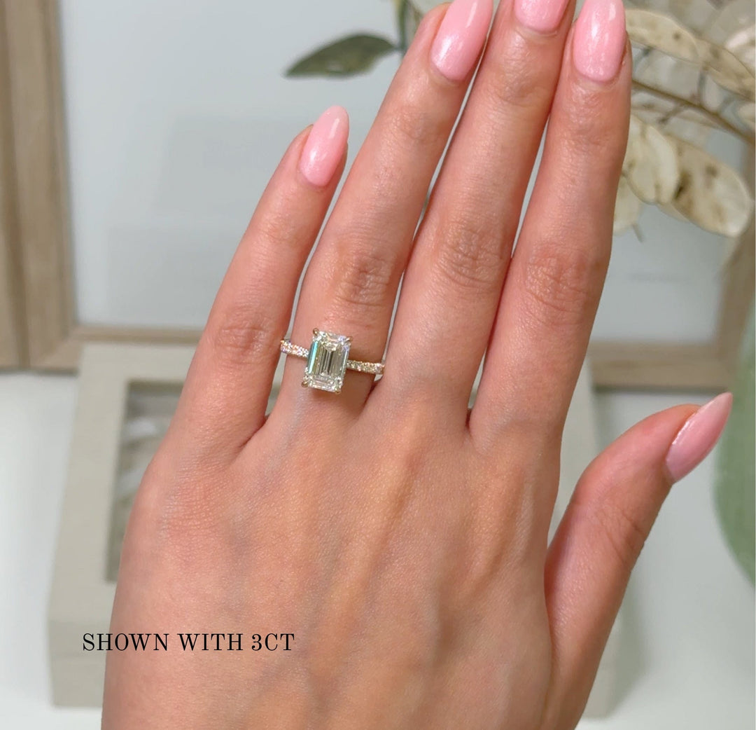 AGI Design Alexandra Radiant/Emerald Lab Created Diamond Engagement Ring