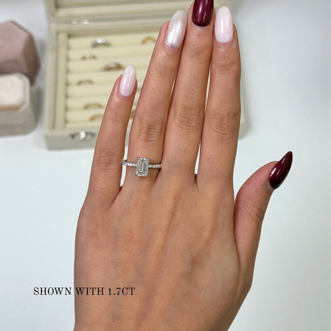 AGI Design Alexandra Radiant/Emerald Lab Created Diamond Engagement Ring