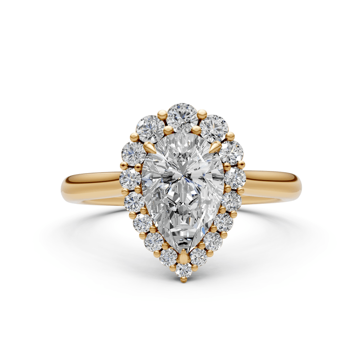 AGI Design Andrea Pear Lab Created Diamond Engagement Ring