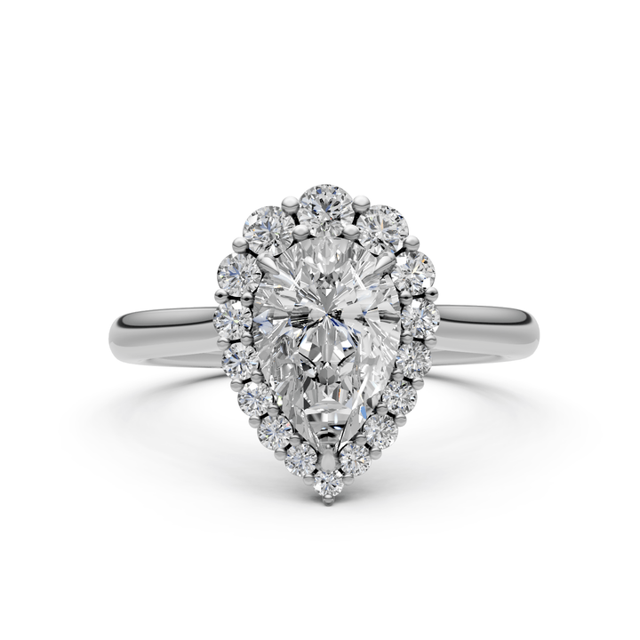 AGI Design Andrea Pear Lab Created Diamond Engagement Ring